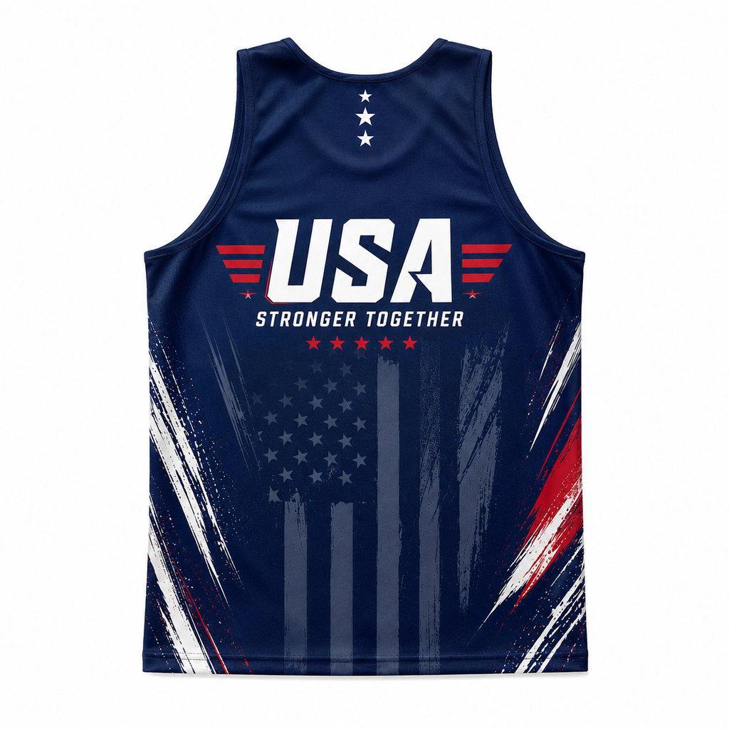 Patriotic Running Tank Top - American Eagle USA Tech Singlet
