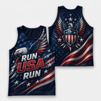 Patriotic Running Tank Top - Patriotic Eagle USA Tech Singlet