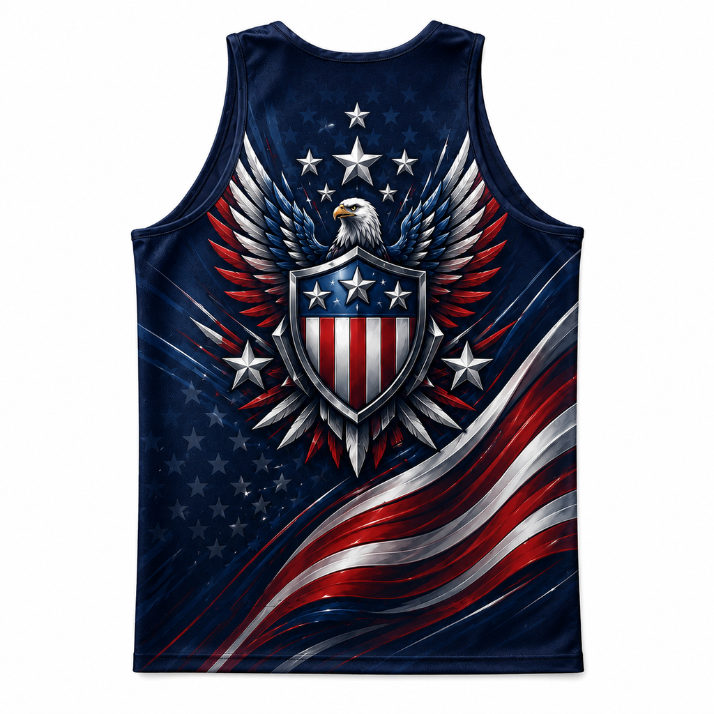 Patriotic Running Tank Top - Patriotic Eagle USA Tech Singlet