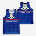 Patriotic Tech Running Tank Top - Connecticut State Pride Running Singlet