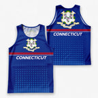 Patriotic Tech Running Tank Top - Connecticut State Pride Running Singlet