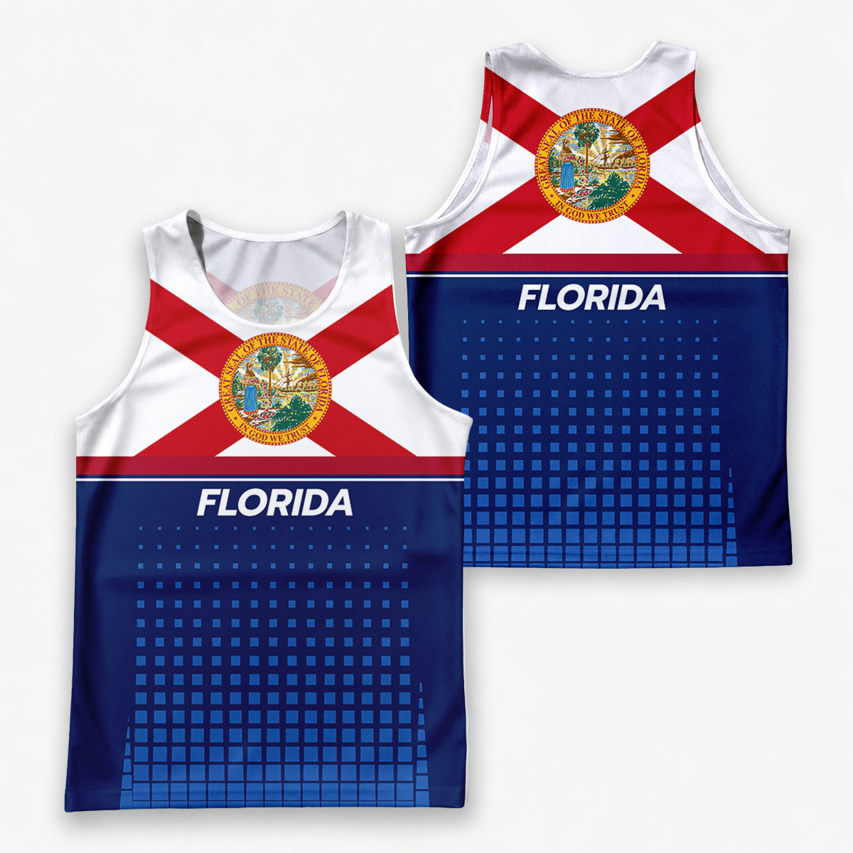Patriotic Tech Running Tank Top - Florida State Pride Running Singlet