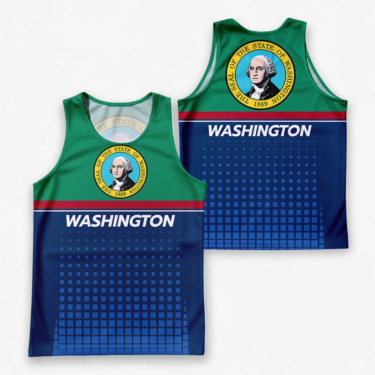 Patriotic Tech Running Tank Top - Washington State Pride Running Singlet