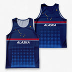Patriotic Tech Running Tank Top - Alaska State Pride Running Singlet