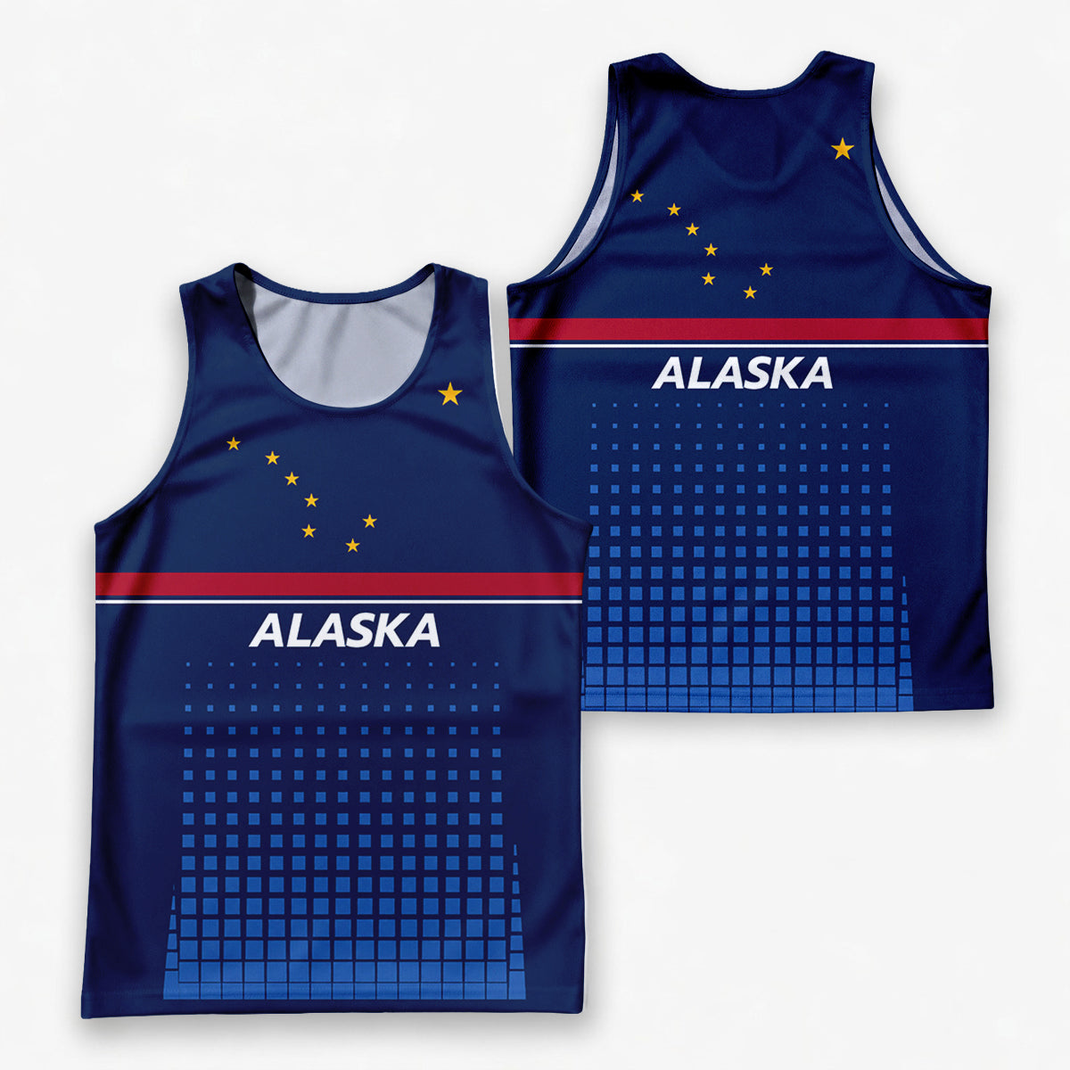Patriotic Tech Running Tank Top - Alaska State Pride Running Singlet