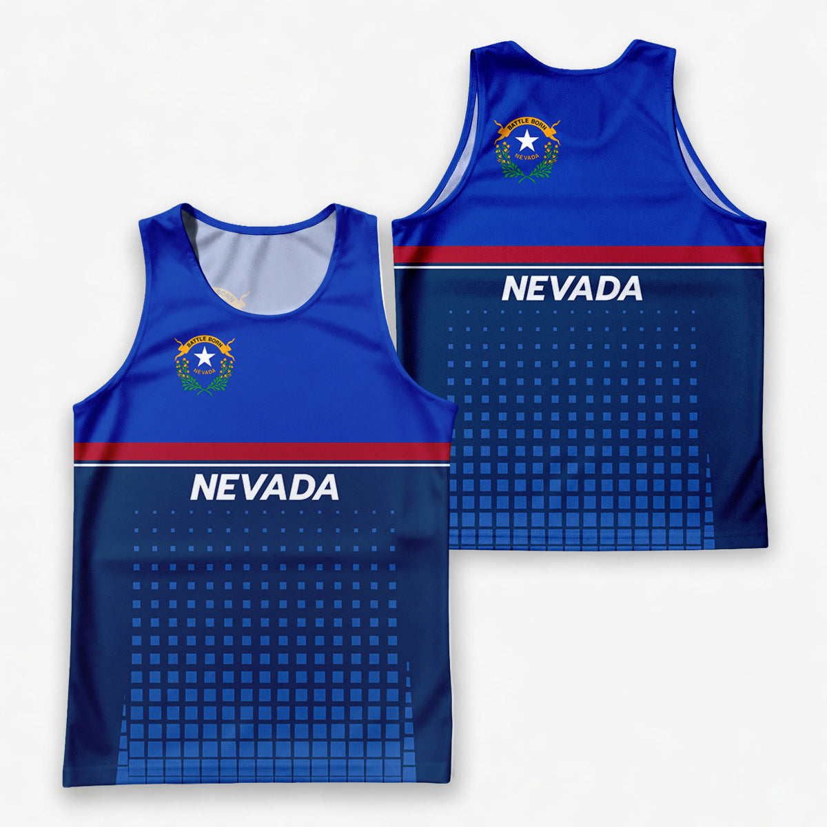 Patriotic Tech Running Tank Top - Nevada State Pride Running Singlet
