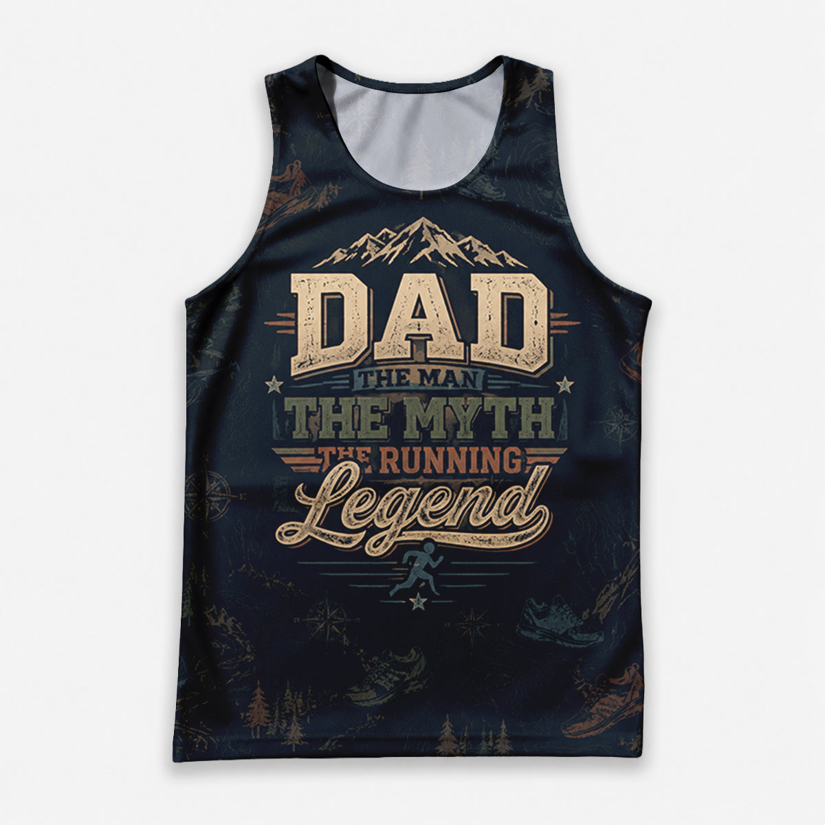 Funny Dad Running Legend Tank Top Tech Running Singlet V2