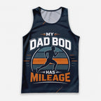 Funny Dad Running Tank Top My Dad Bod Has Mileage Tech Singlet V2