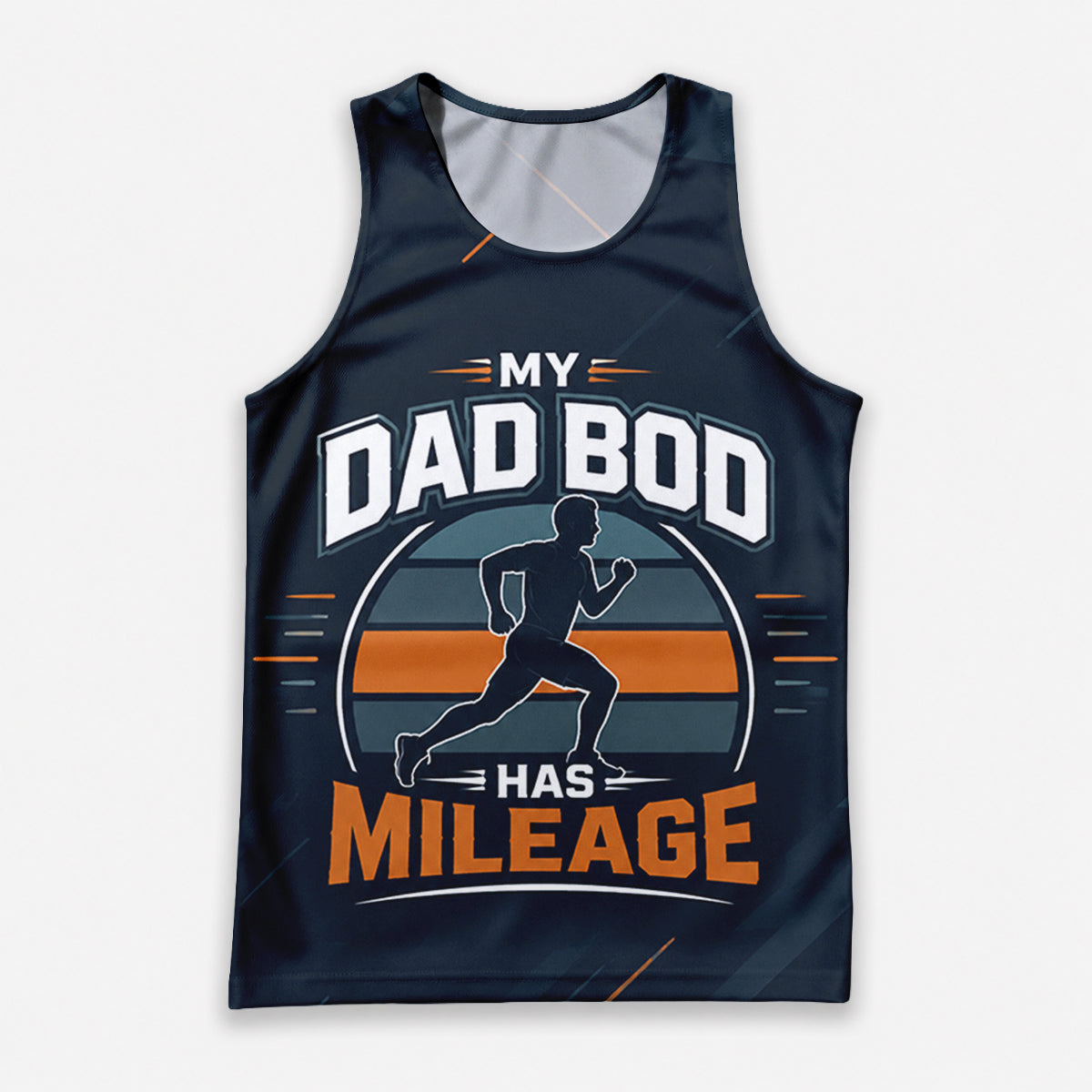 Funny Dad Running Tank Top My Dad Bod Has Mileage Tech Singlet V2