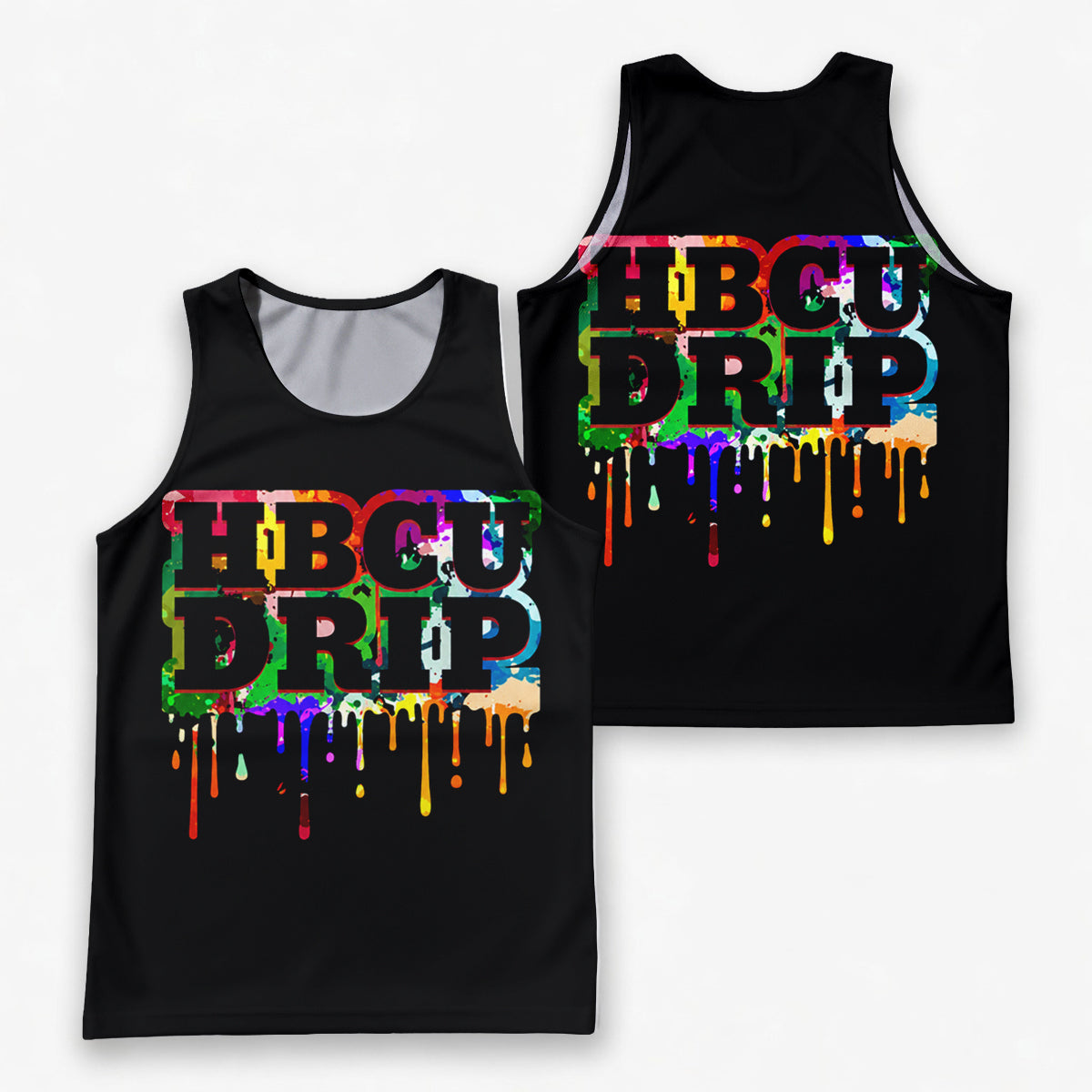 HBCU Running Tank Top Colorful HBCU Drip Running Singlet for Men and Women