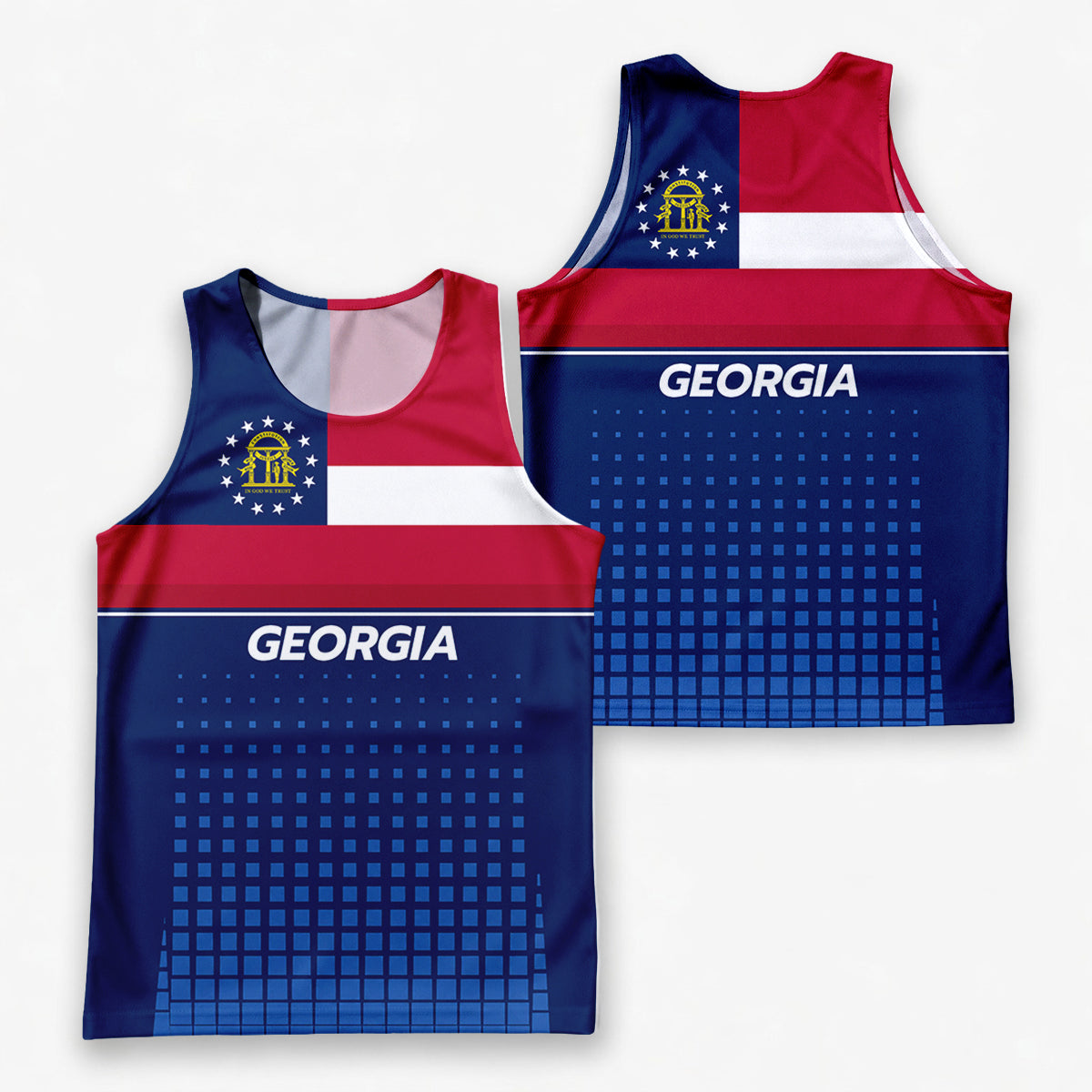 Patriotic Tech Running Tank Top - Georgia State Pride Running Singlet