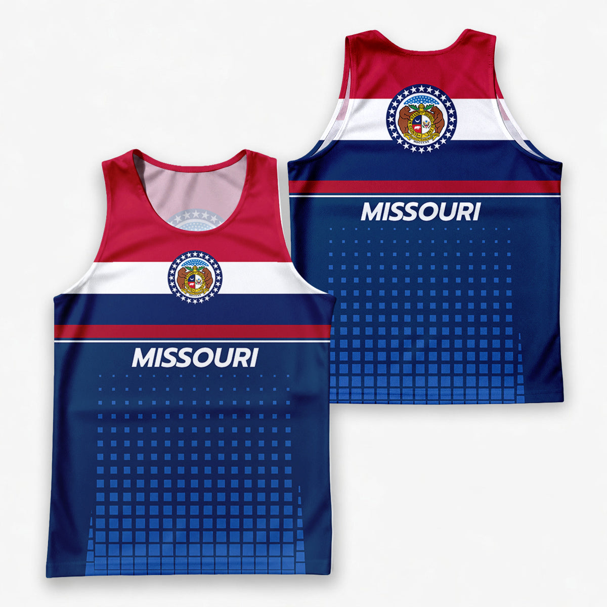 Patriotic Tech Running Tank Top - Missouri State Pride Running Singlet