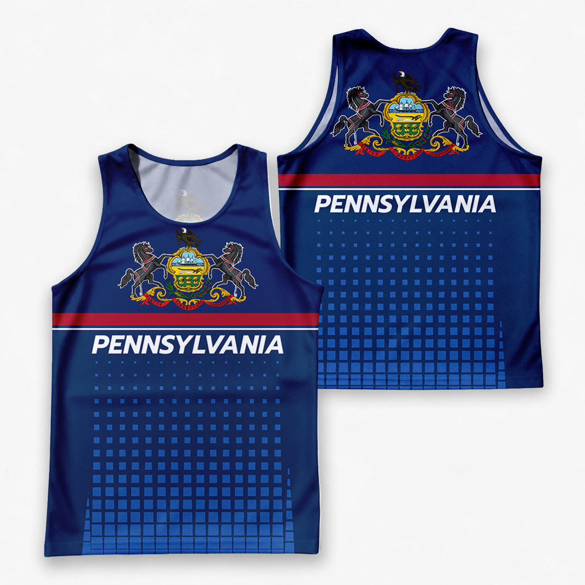 Patriotic Tech Running Tank Top - Pennsylvania State Pride Running Singlet