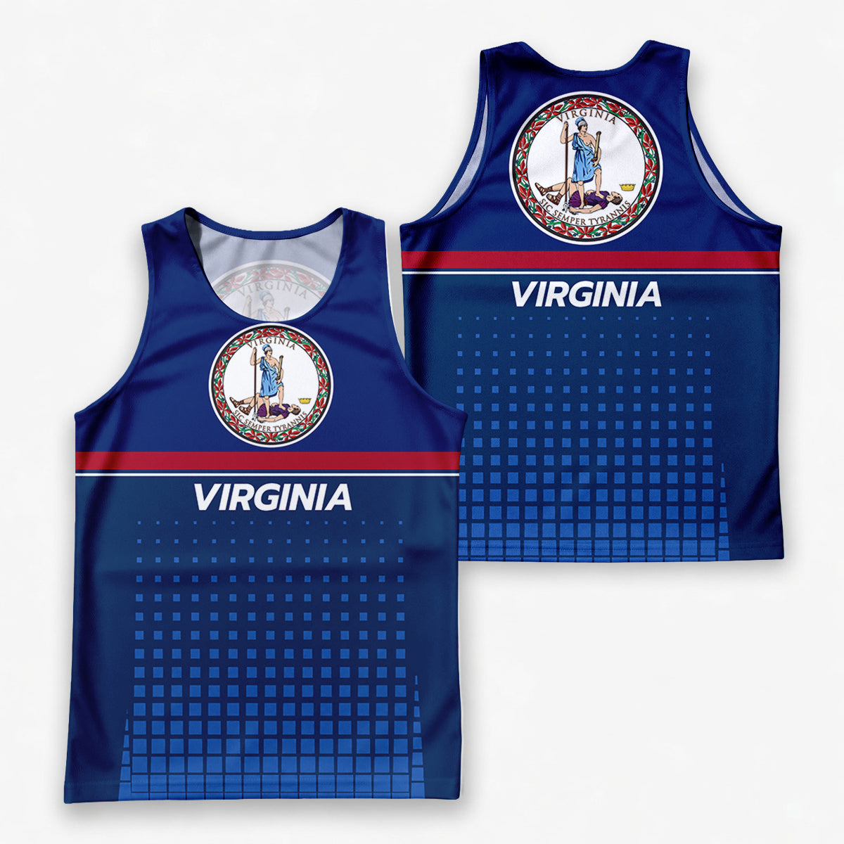 Patriotic Tech Running Tank Top - Virginia State Pride Running Singlet