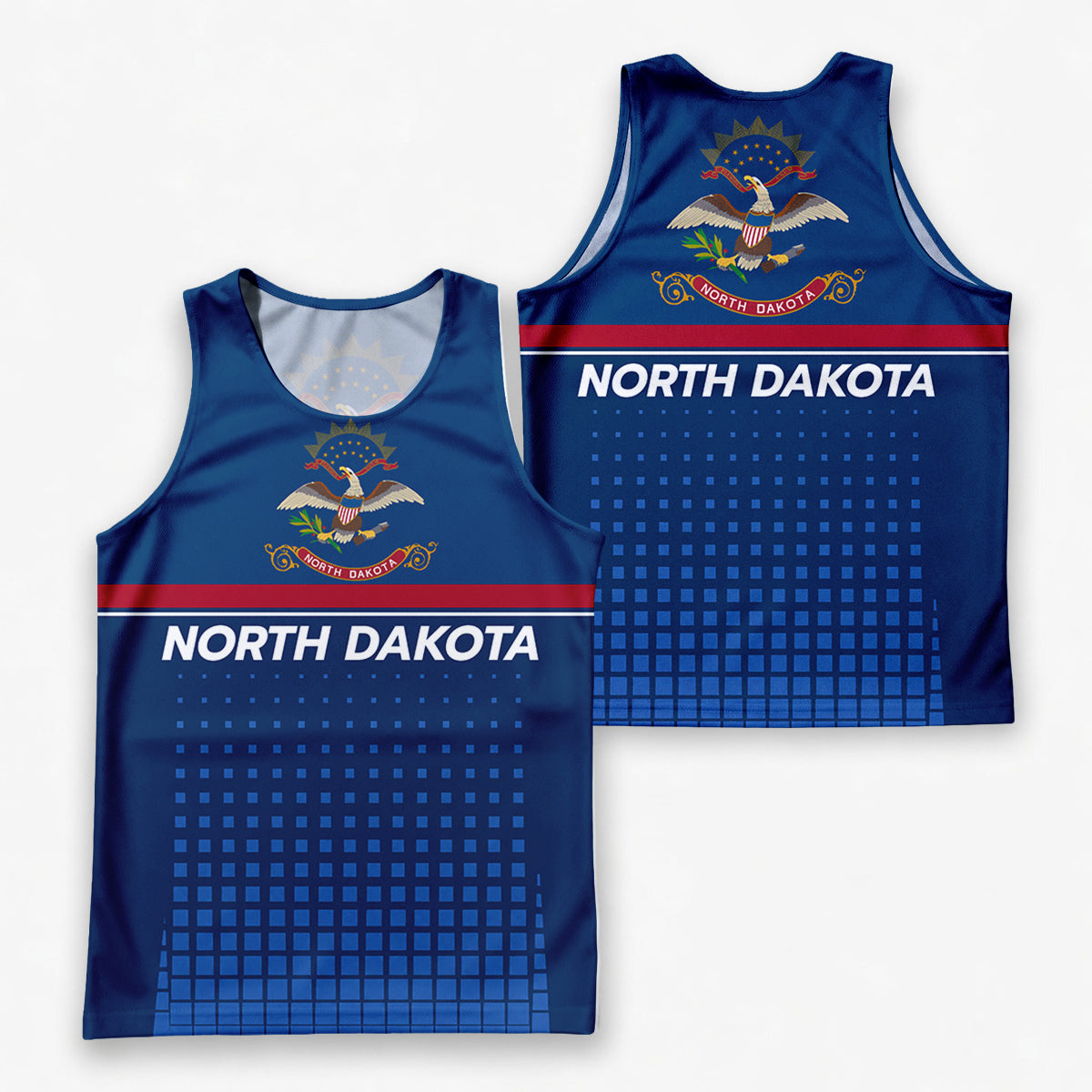 Patriotic Tech Running Tank Top - North Dakota State Pride Running Singlet