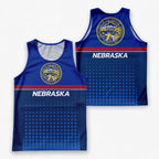 Patriotic Tech Running Tank Top - Nebraska State Pride Running Singlet