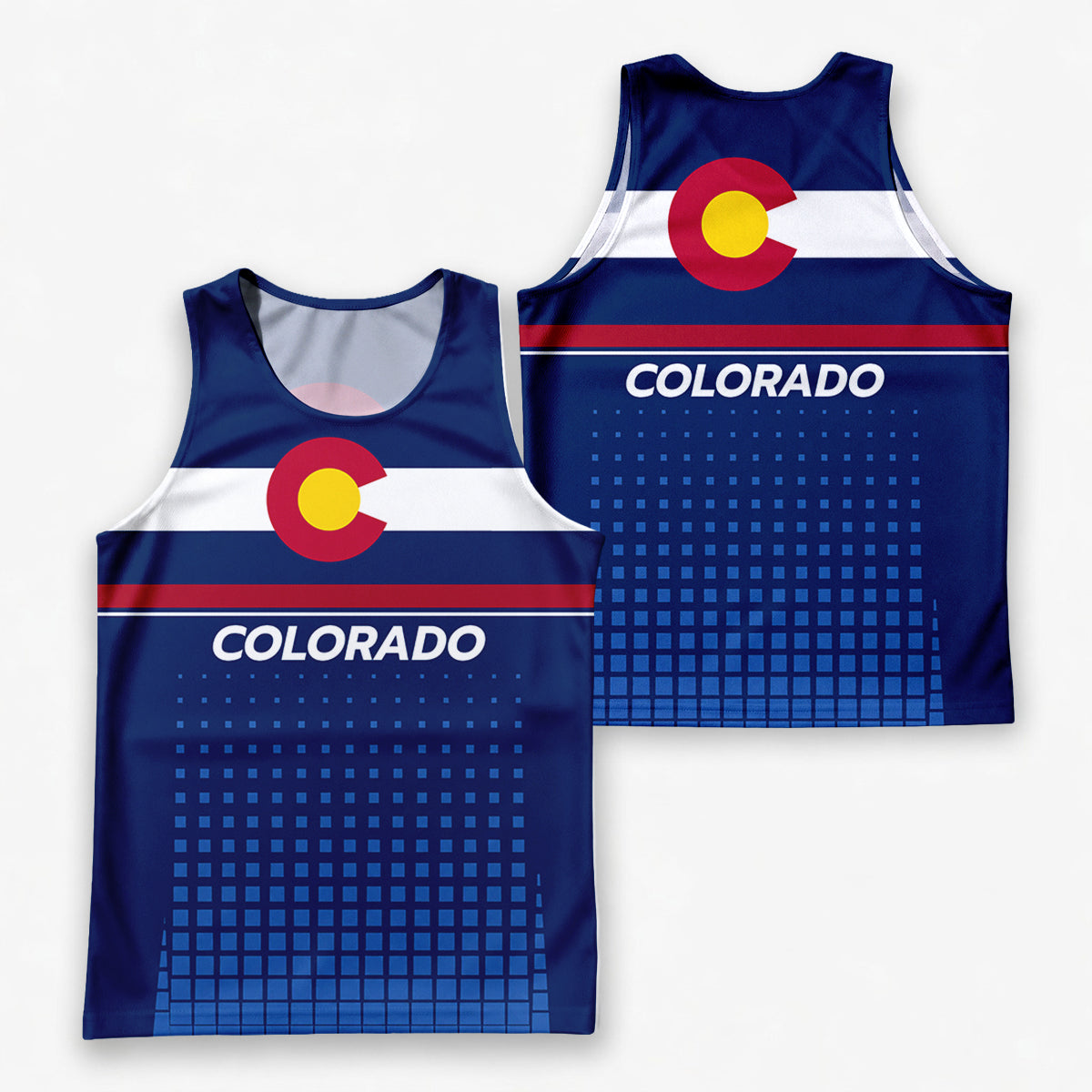 Patriotic Tech Running Tank Top - Colorado State Pride Running Singlet