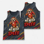 Funny Running Tank Top Sloth No Need For Speed Quote Tech Running Singlet