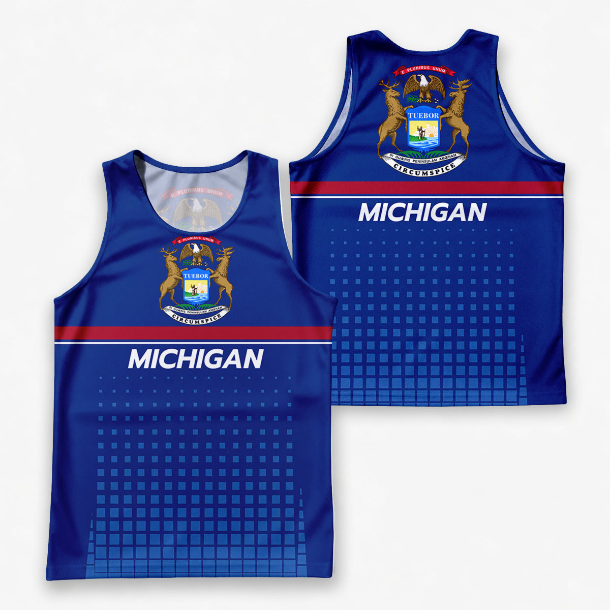Patriotic Tech Running Tank Top - Michigan State Pride Running Singlet