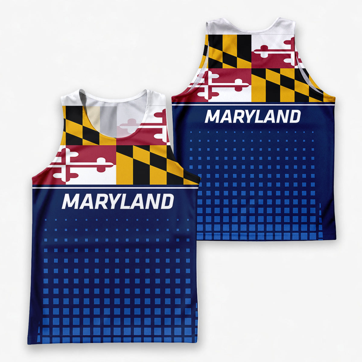 Patriotic Tech Running Tank Top - Maryland State Pride Running Singlet