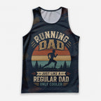 Funny Dad Running Tank Top Like Regular Dad Only Cooler Tech Singlet