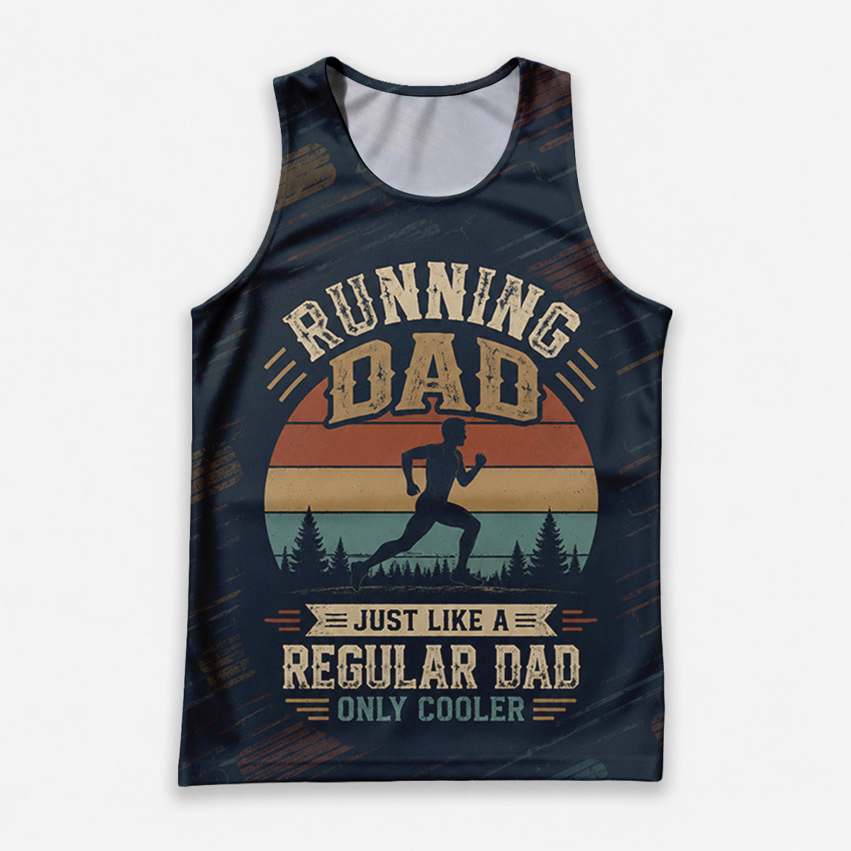 Funny Dad Running Tank Top Like Regular Dad Only Cooler Tech Singlet