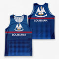 Patriotic Tech Running Tank Top - Louisiana State Pride Running Singlet