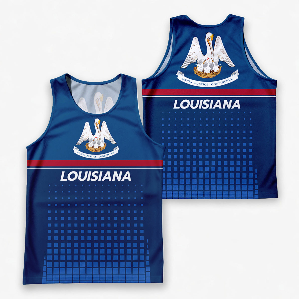 Patriotic Tech Running Tank Top - Louisiana State Pride Running Singlet