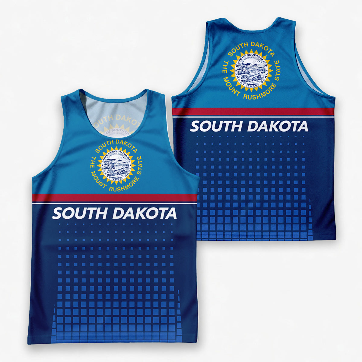 Patriotic Tech Running Tank Top - South Dakota State Pride Running Singlet