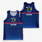 Patriotic Tech Running Tank Top - Maine State Pride Running Singlet