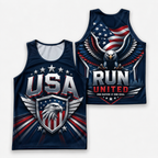 Patriotic Running Tank Top - Eagle Pride USA Tech Singlet