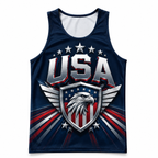 Patriotic Running Tank Top - Eagle Pride USA Tech Singlet