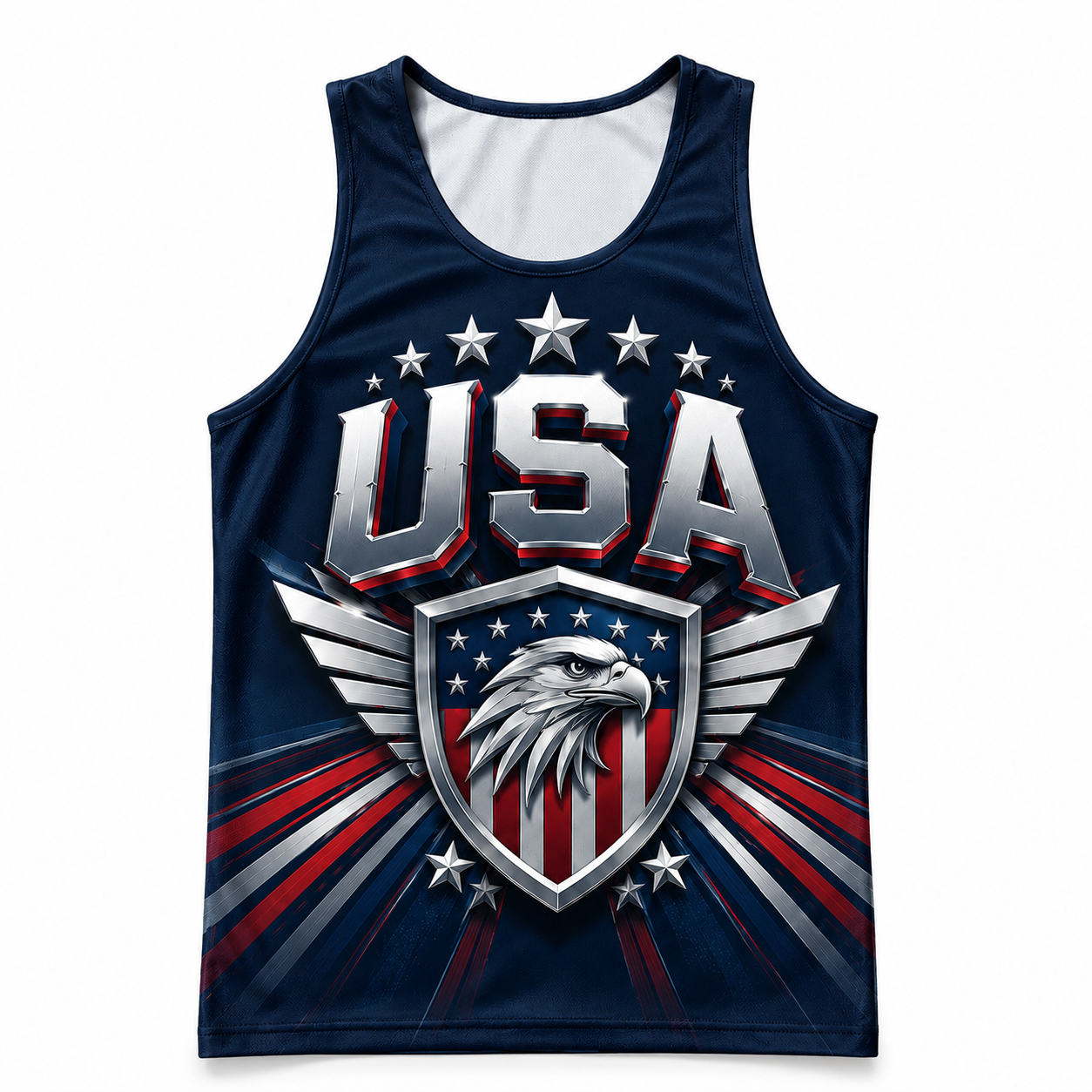 Patriotic Running Tank Top - Eagle Pride USA Tech Singlet