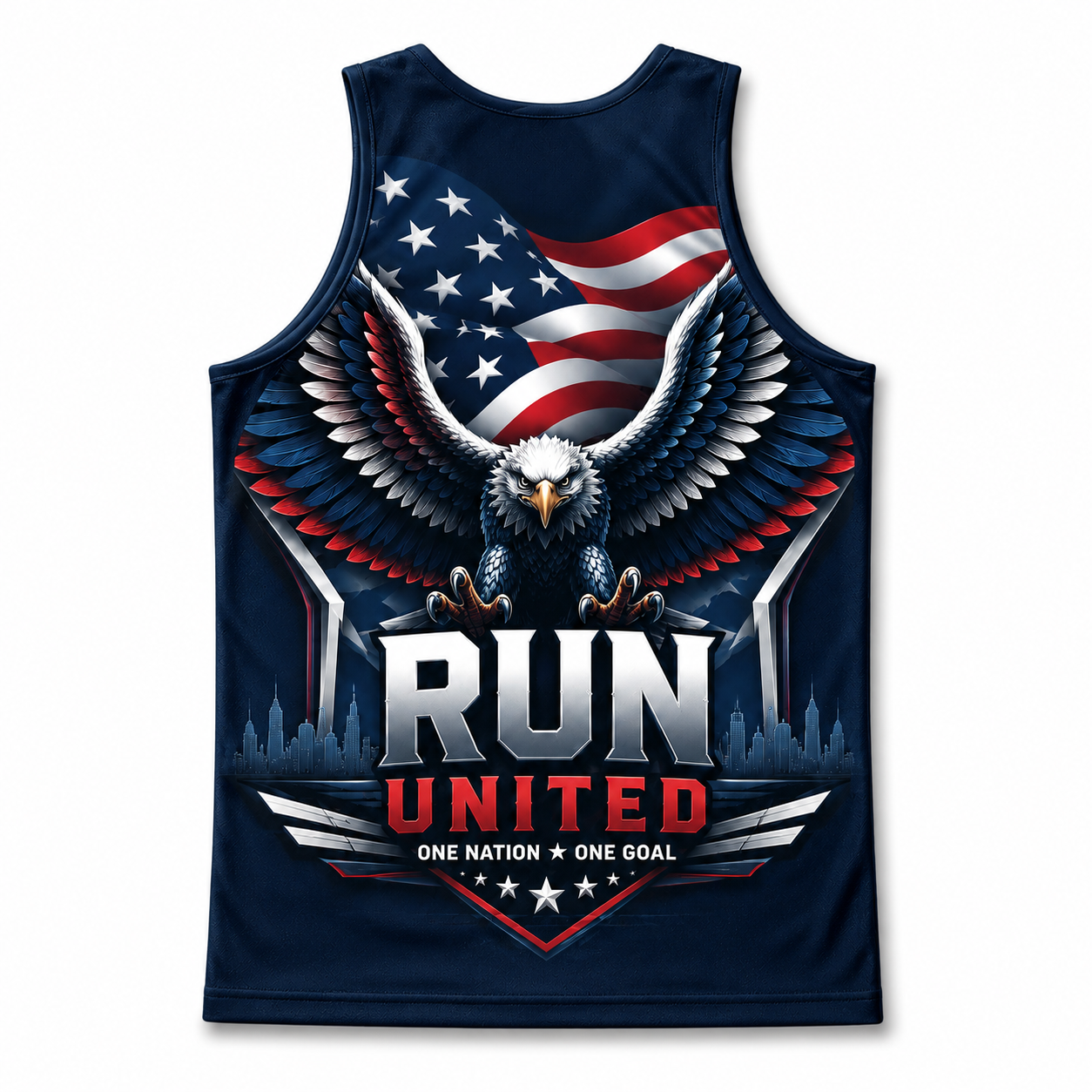 Patriotic Running Tank Top - Eagle Pride USA Tech Singlet