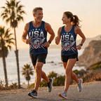 Patriotic Running Tank Top - Eagle Pride USA Tech Singlet