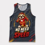 Funny Running Tank Top Sloth No Need For Speed Quote Tech Running Singlet