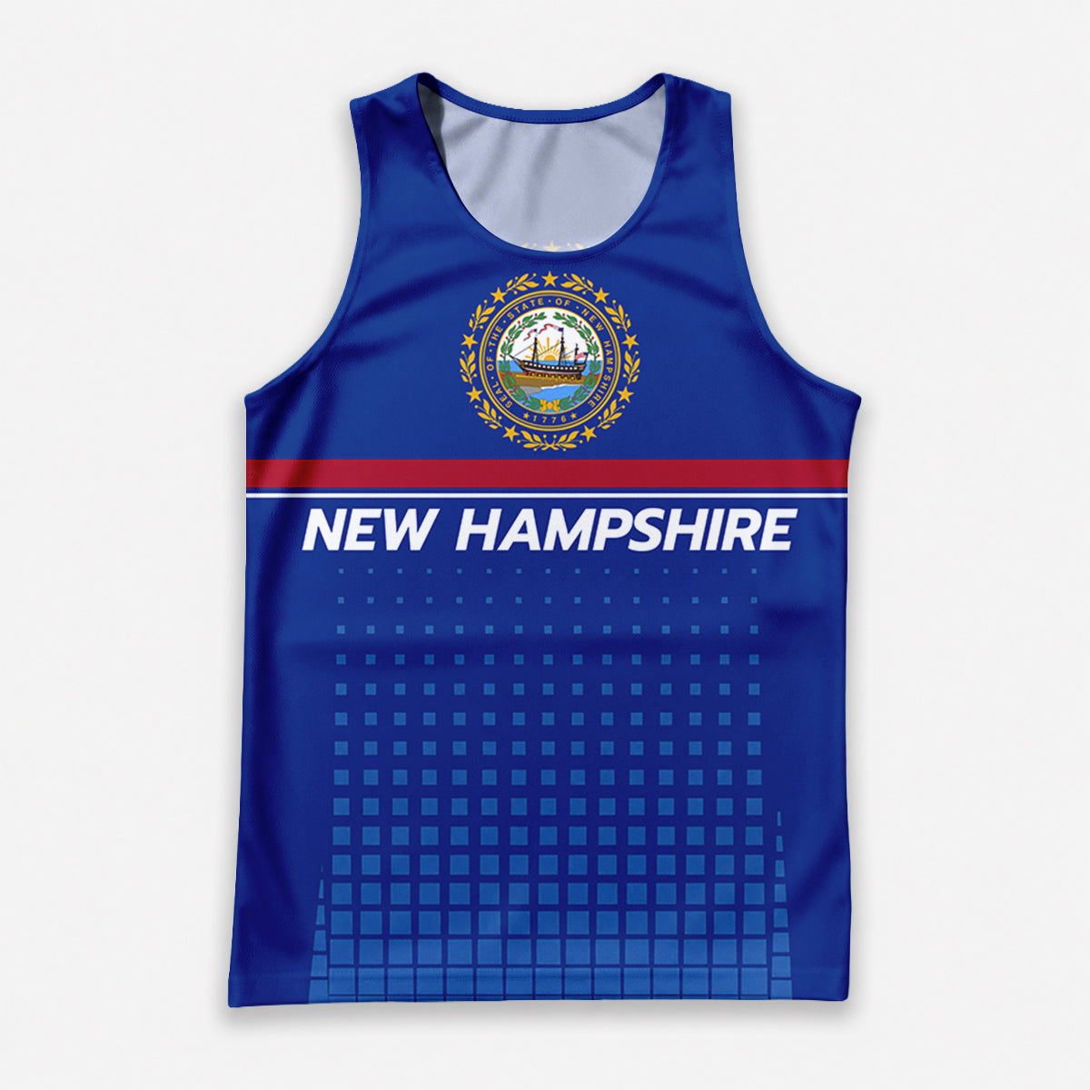 Patriotic Tech Running Tank Top - New Hampshire State Pride Running Singlet