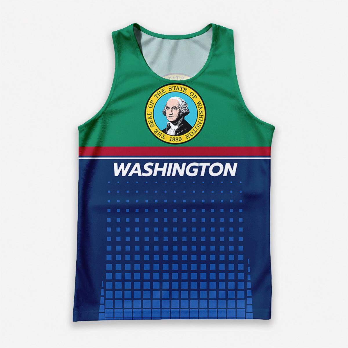 Patriotic Tech Running Tank Top - Washington State Pride Running Singlet