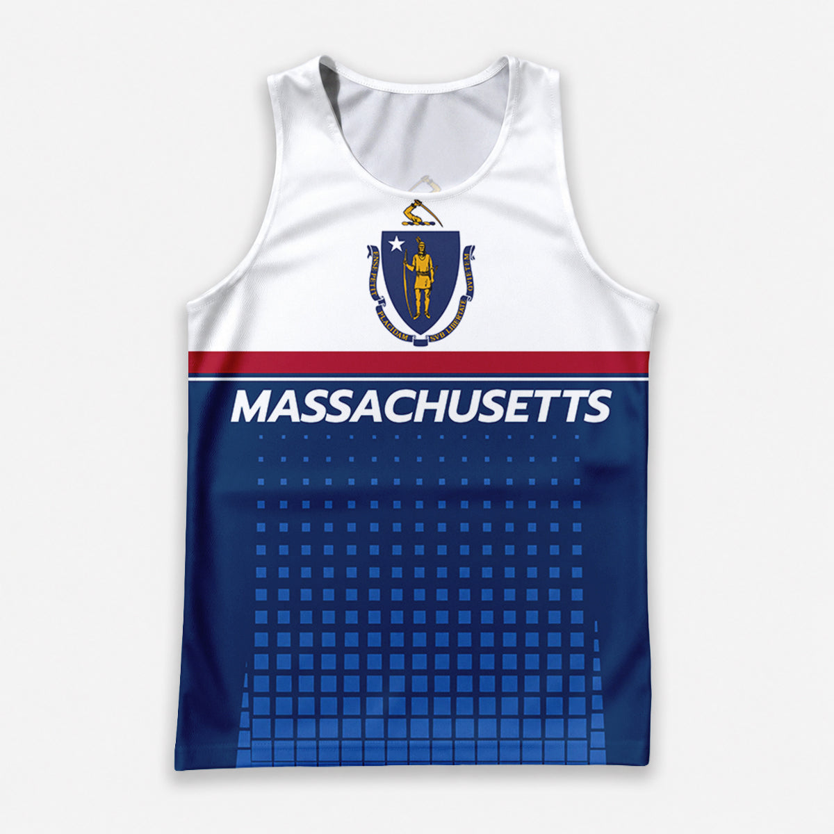 Patriotic Tech Running Tank Top - Massachusetts State Pride Running Singlet
