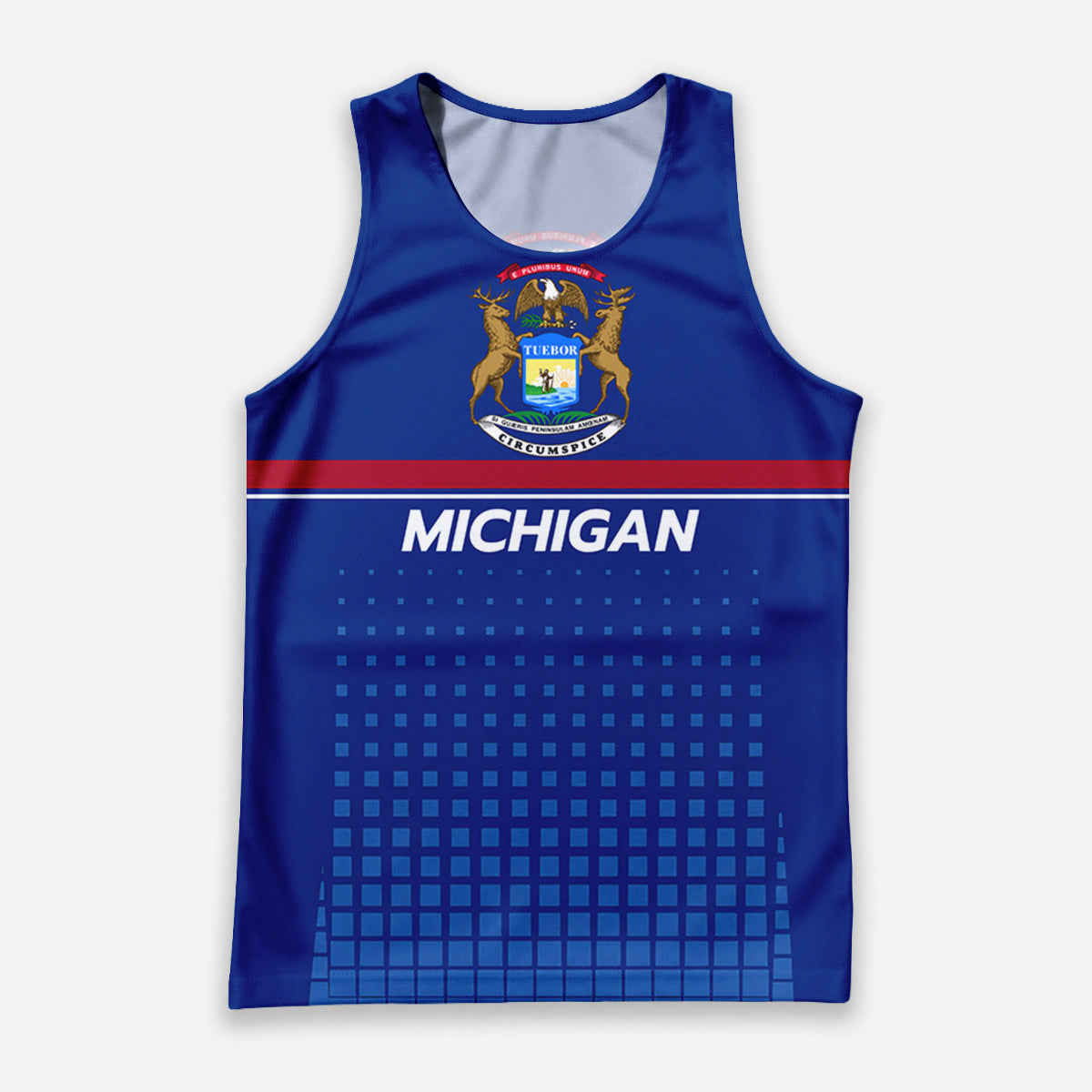 Patriotic Tech Running Tank Top - Michigan State Pride Running Singlet
