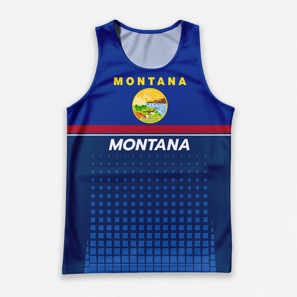 Patriotic Tech Running Tank Top - Montana State Pride Running Singlet
