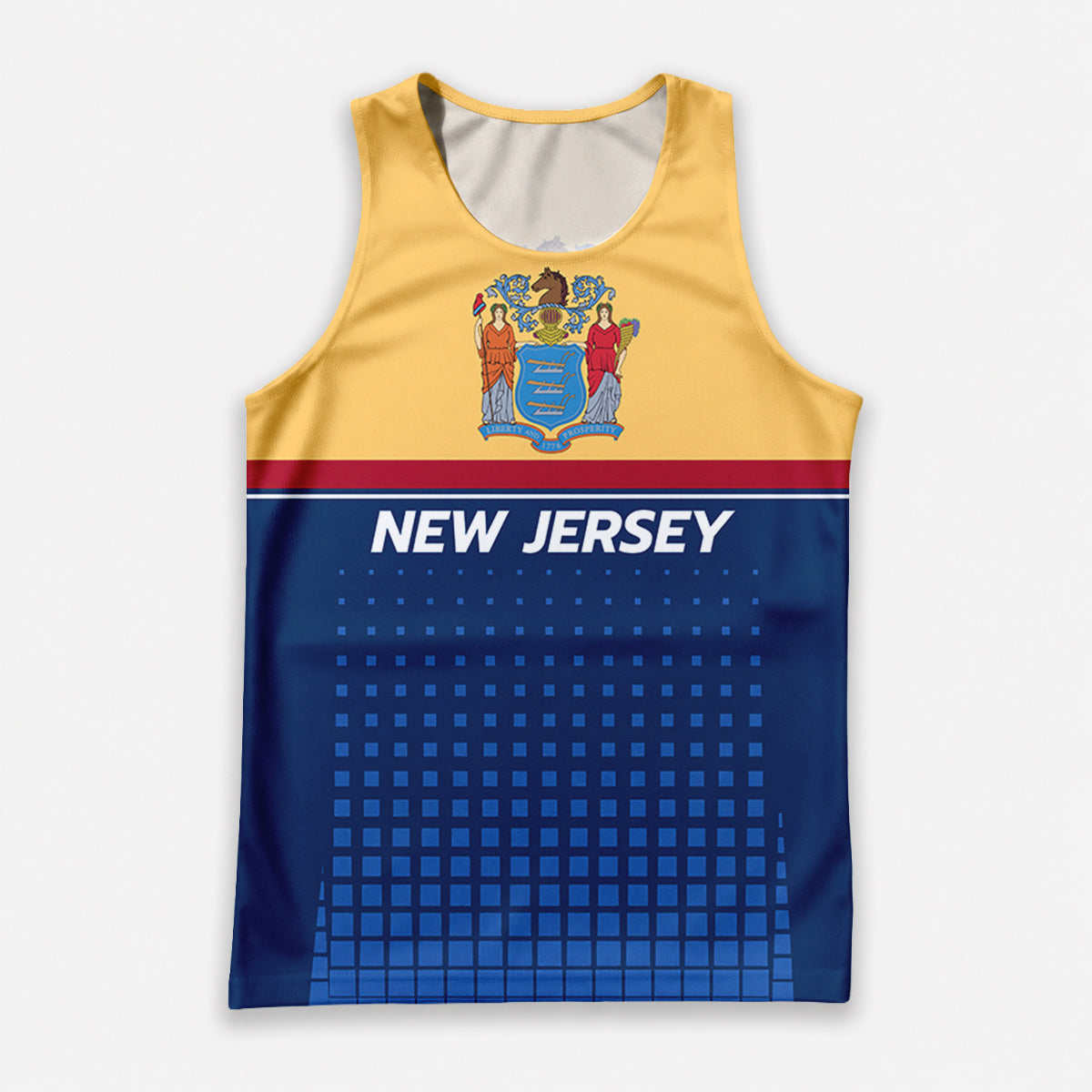 Patriotic Tech Running Tank Top - New Jersey State Pride Running Singlet