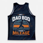 Funny Dad Running Tank Top My Dad Bod Has Mileage Tech Singlet V2