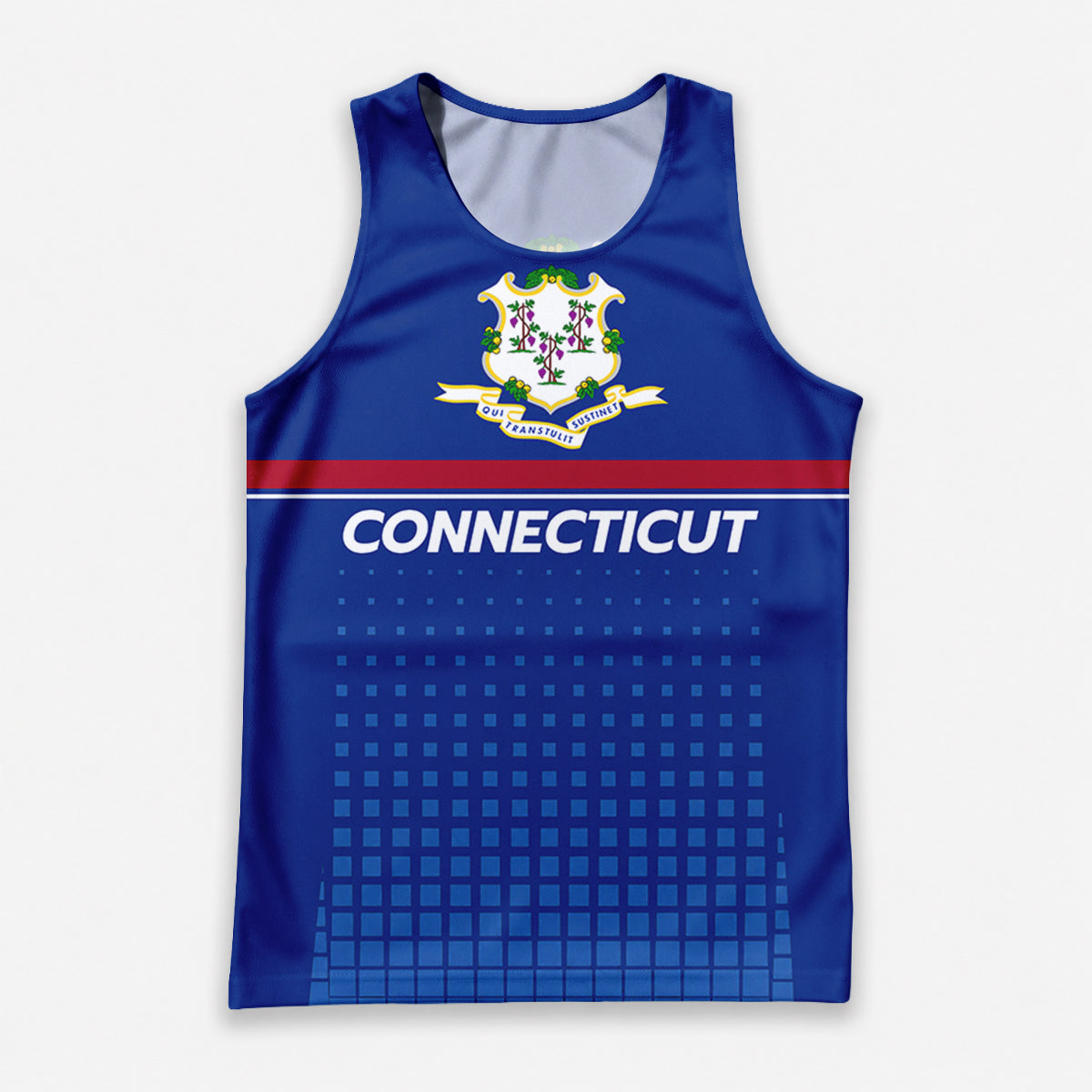 Patriotic Tech Running Tank Top - Connecticut State Pride Running Singlet