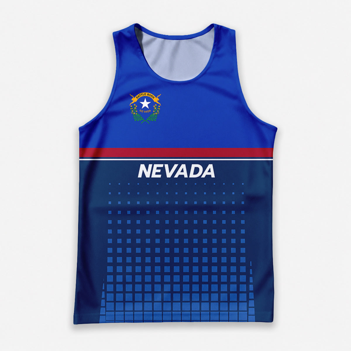 Patriotic Tech Running Tank Top - Nevada State Pride Running Singlet