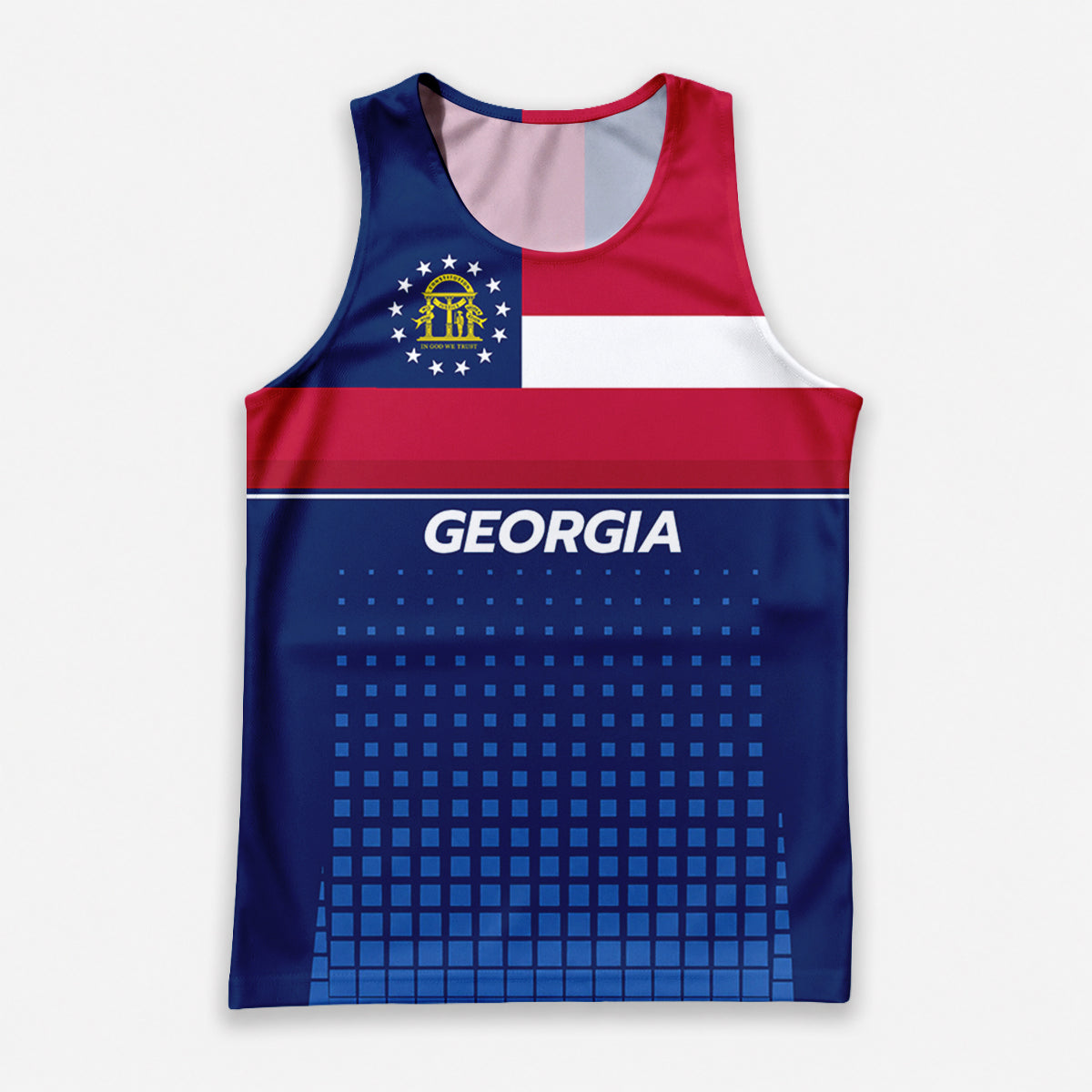 Patriotic Tech Running Tank Top - Georgia State Pride Running Singlet