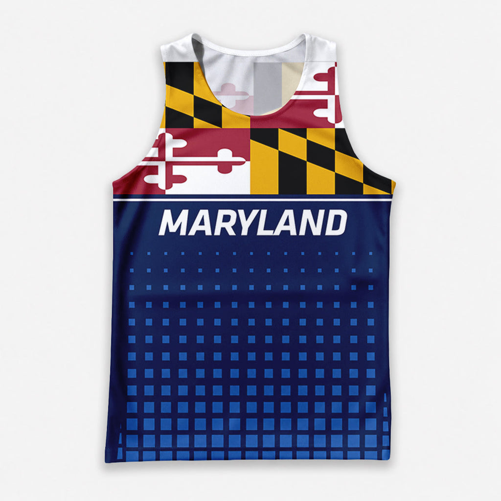 Patriotic Tech Running Tank Top - Maryland State Pride Running Singlet
