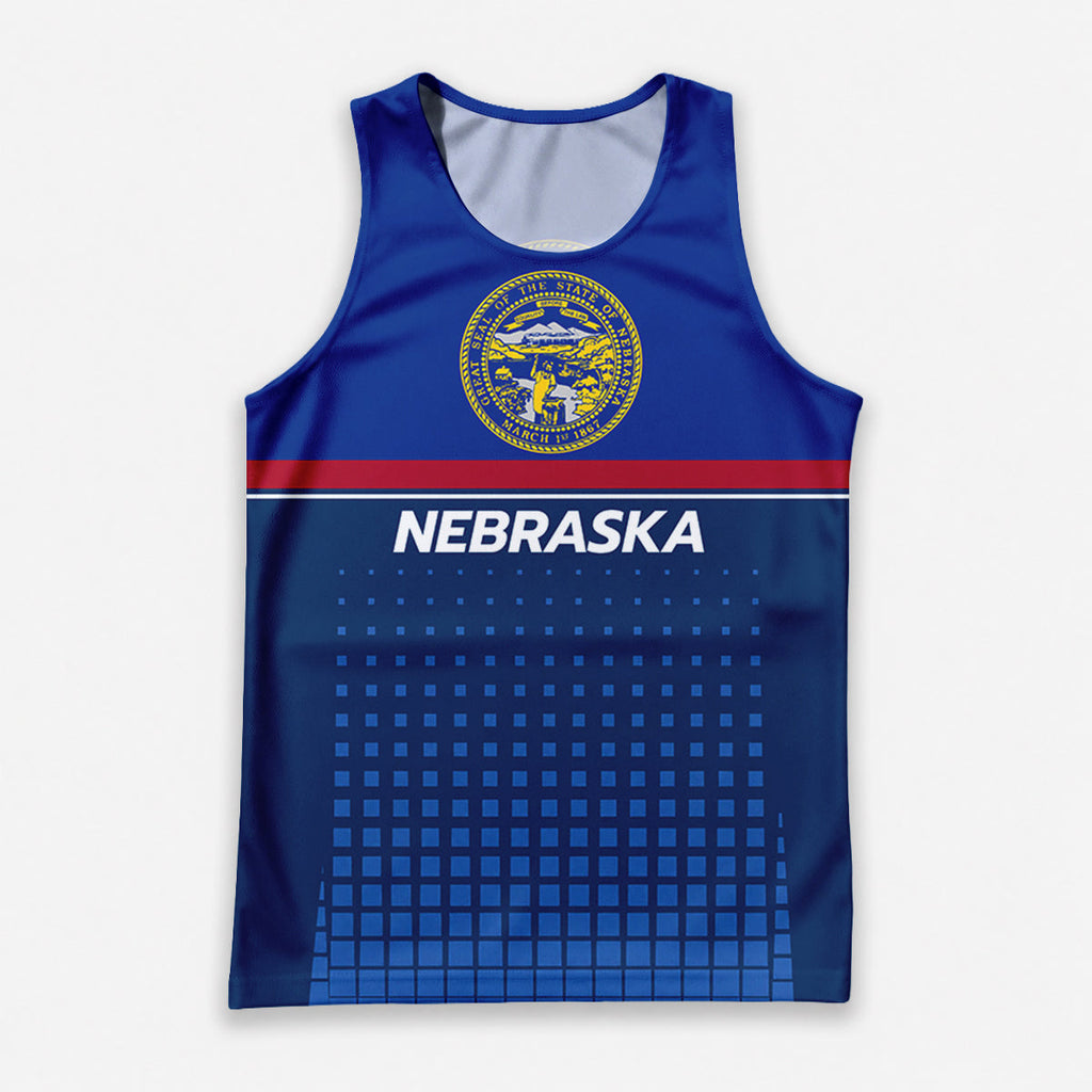 Patriotic Tech Running Tank Top - Nebraska State Pride Running Singlet