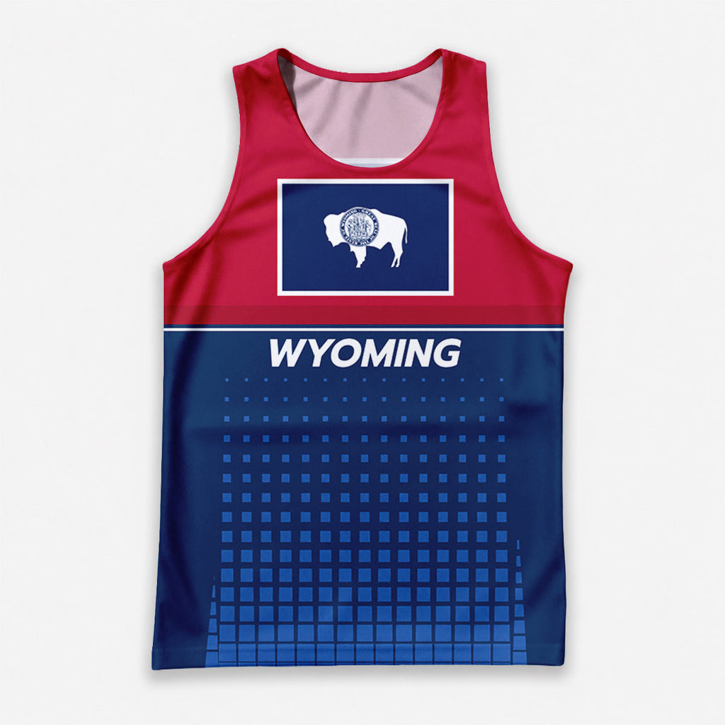 Patriotic Tech Running Tank Top - Wyoming State Pride Running Singlet