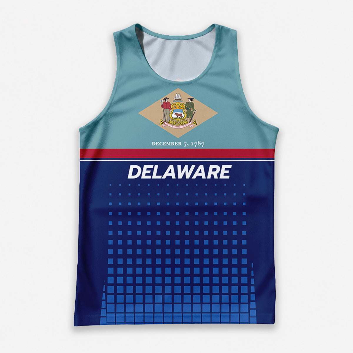 Patriotic Tech Running Tank Top - Delaware State Pride Running Singlet